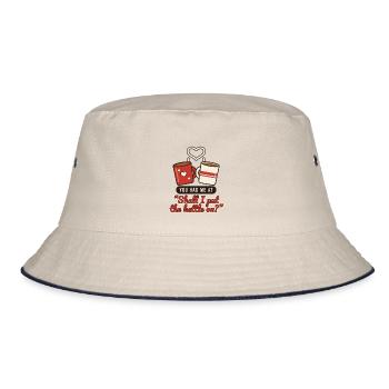 Du hattest mich bei 'Soll ich den Wasserkocher anstellen?' - Bucket Hat - Natur/Navy - Vorne