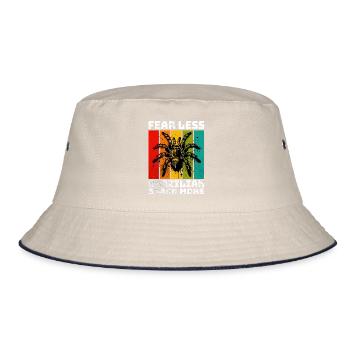 Schwarze Vogelspinne - Bucket Hat - Natur/Navy - Vorne