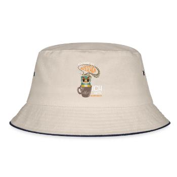 KaffeeEule auf Nachtschicht  - Bucket Hat - Natur/Navy - Vorne