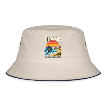 Dänemark Küstenangler Sonnenuntergang - Bucket Hat - Natur/Navy - Vorne