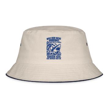 Was dich nicht umbringt, macht dich noch stärker.  - Bucket Hat - Natur/Navy - Vorne