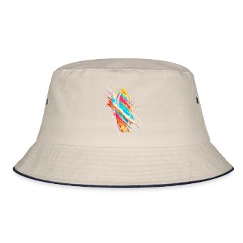Surfbrett Graffiti - Bucket Hat - Natur/Navy - Vorne
