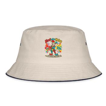 Karneval Alaaf oder Helau Karnevalsfan - Bucket Hat - Natur/Navy - Vorne