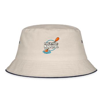Paddelsport Paddler Kajak Kanu SUP Wassersport - Bucket Hat - Natur/Navy - Vorne
