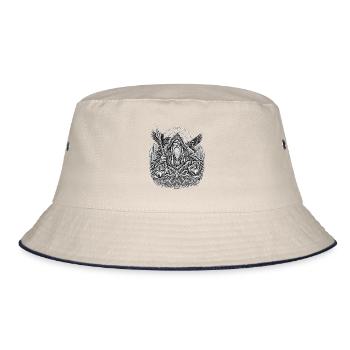  Odin mit Wölfen - Bucket Hat - Natur/Navy - Vorne