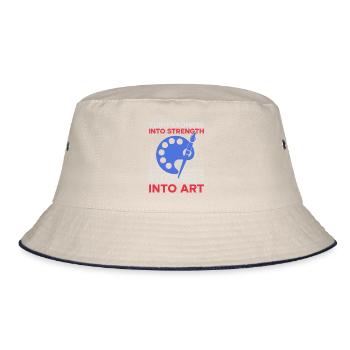 Funny Art Painter Madness Into Art Drawing - Bucket Hat - Natur/Navy - Vorne