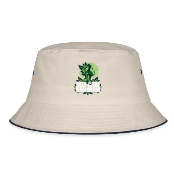 Mentale Gesundheit Bewusstsein Selbstfürsorge - Bucket Hat - Natur/Navy - Vorne