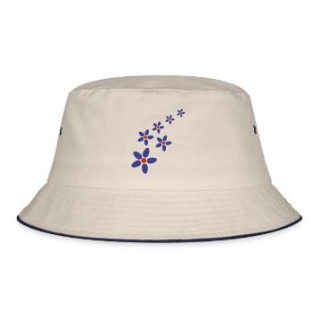 Blumen - Bucket Hat - Natur/Navy - Vorne