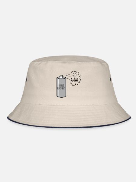 People Repellent Go Away Spray - Bucket Hat - Natur/Navy - Vorne