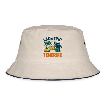 Lads Trip Tenerife Party Shirt - Bucket Hat - ecru/navy - Front