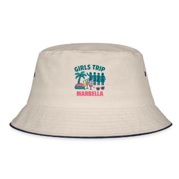 Girls Trip Marbella Party - Bucket Hat - Natur/Navy - Vorne