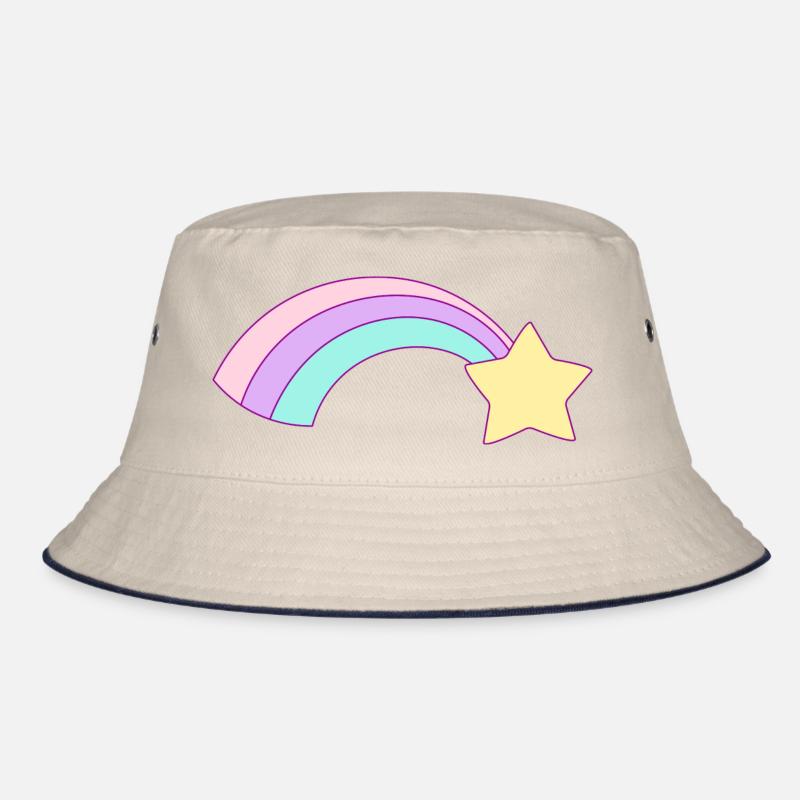 rainbow - Bucket Hat - ecru/navy