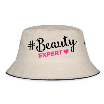beauty expert hashtag - Bucket Hat - Natur/Navy - Vorne