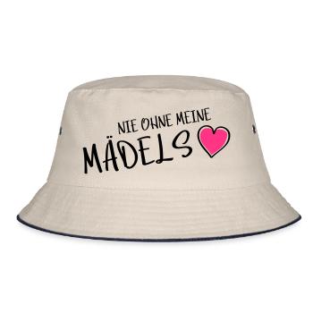nie ohne meine maedels herz - Bucket Hat - Natur/Navy - Vorne