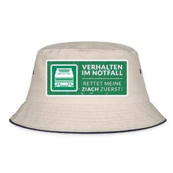 Rettet meine Ziach zuerst! | ZiachON! - Bucket Hat - Natur/Navy - Vorne