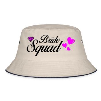 Bride Squad 02 - Bucket Hat - ecru/navy - Front