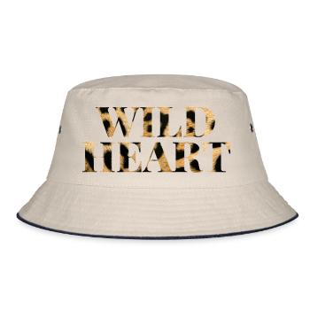 Wild Heart Leopard Print Shirt - Bucket Hat - ecru/navy - Front