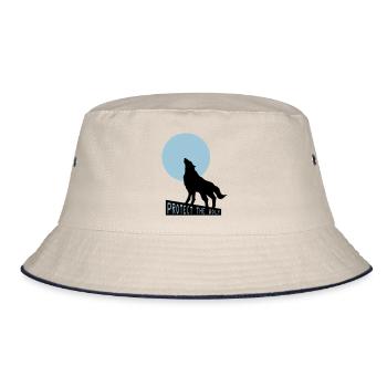 Wolf wolf - Bucket Hat - ecru/navy - Front