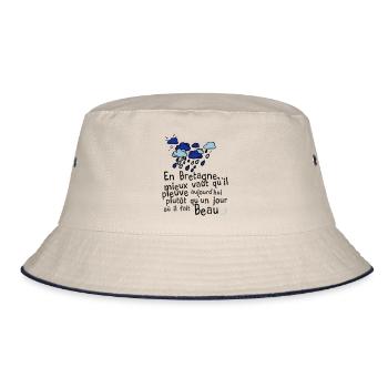 humour citation breton pluie bretagne message 1 - Bob - blanc cassé/bleu marine - Devant