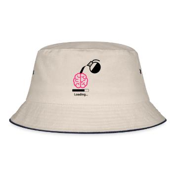 Coffee charging status - Bucket Hat - ecru/navy - Front