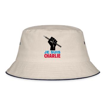 je suis charlie - Bob - blanc cassé/bleu marine - Devant
