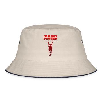 I'm a cat person - Bucket Hat - ecru/navy - Front
