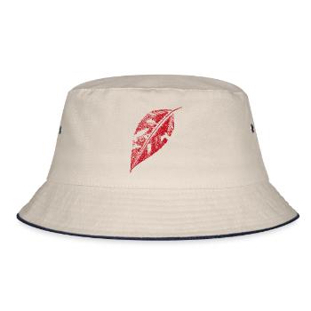 Jerusalem artichoke leaf - Red - Bucket Hat - ecru/navy - Front