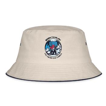 Born to Play Eishockey Monster - Bucket Hat - Natur/Navy - Vorne
