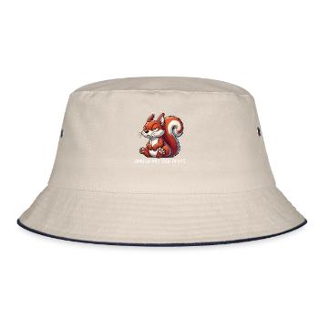 Sprich mit der Pfote Eichhörnchen Eichhorn Nager - Bucket Hat - Natur/Navy - Vorne