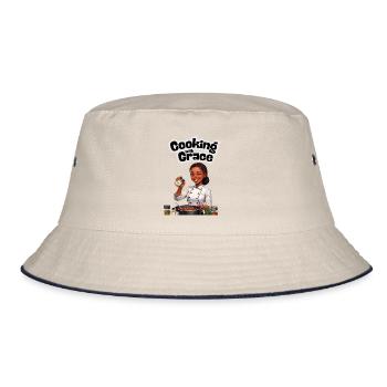 Mit Anmut kochen - Bucket Hat - Natur/Navy - Vorne