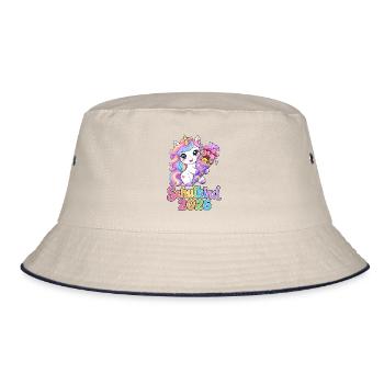 Einhorn Schultüte 2026 Schulkind - Bucket Hat - Natur/Navy - Vorne