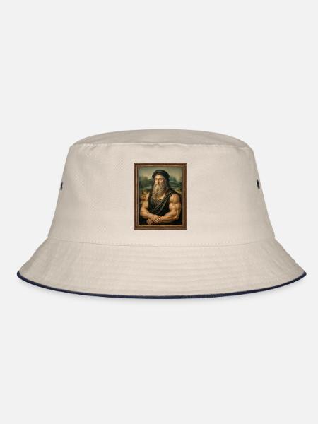 Muskulöser Da Vinci - Bucket Hat - Natur/Navy