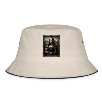 Mechanische Mona Lisa - Bucket Hat - Natur/Navy - Vorne
