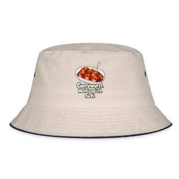 Currywurst reicht - Bucket Hat - Natur/Navy - Vorne
