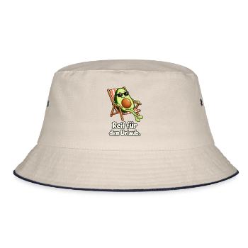 Avocado im Urlaub - Bucket Hat - Natur/Navy - Vorne