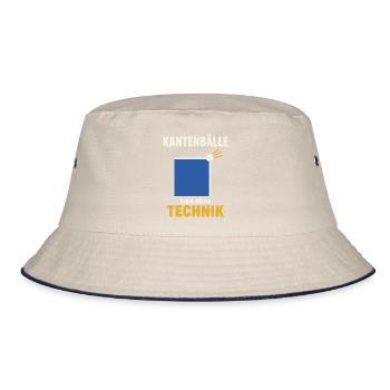 Tischtennis Kantenball Shirt – Minimalistisch - Bucket Hat - Natur/Navy - Vorne