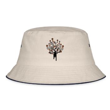 baum2_2f - Bucket Hat - ecru/navy - Front