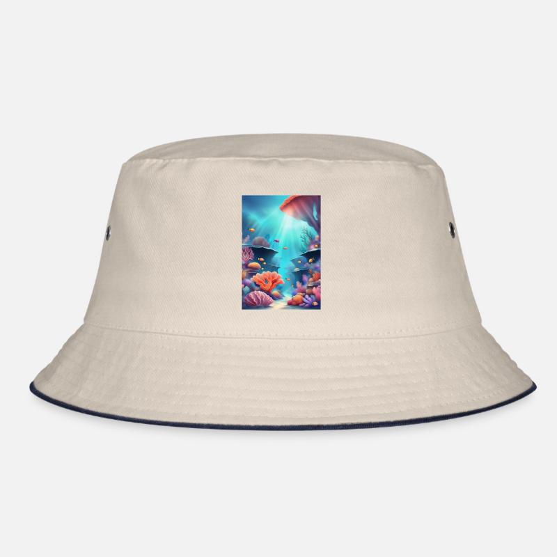 Bunte Korallenriffe - Bucket Hat - Natur/Navy