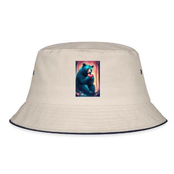 Mama Bär - Bucket Hat - Natur/Navy - Vorne