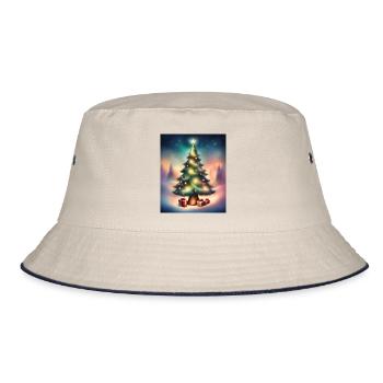 Christmas tree outside - Bucket Hat - ecru/navy - Front