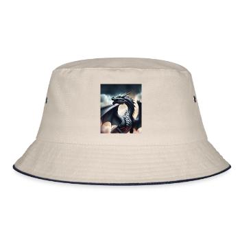 Grey dragon - Bucket Hat - ecru/navy - Front