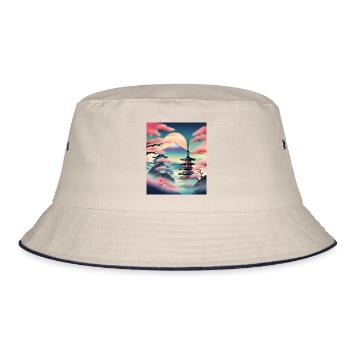 Beautiful japanese view - Bucket Hat - ecru/navy - Front