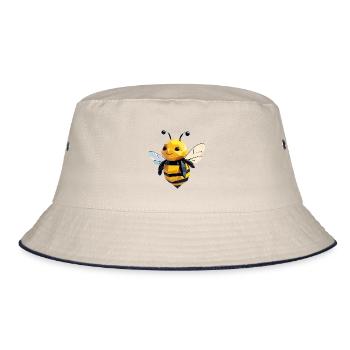 Mignon design polygone bourdon - Bob - blanc cassé/bleu marine - Devant