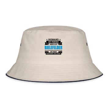 Funshirt Bielefelder - Bucket Hat - Natur/Navy - Vorne