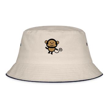 monkey comic - Bucket Hat - Natur/Navy - Vorne