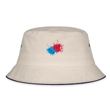 2 sweet blobs - Bucket Hat - ecru/navy - Front