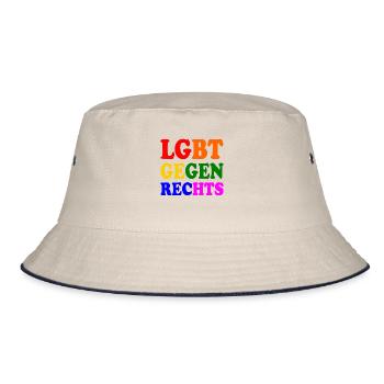 Lgbt gegen rechts - Bucket Hat - Natur/Navy - Vorne