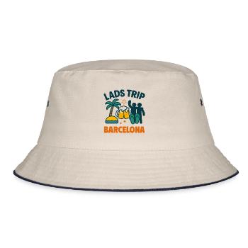 Lads Trip Barcelona Party Shirt - Bucket Hat - ecru/navy - Front