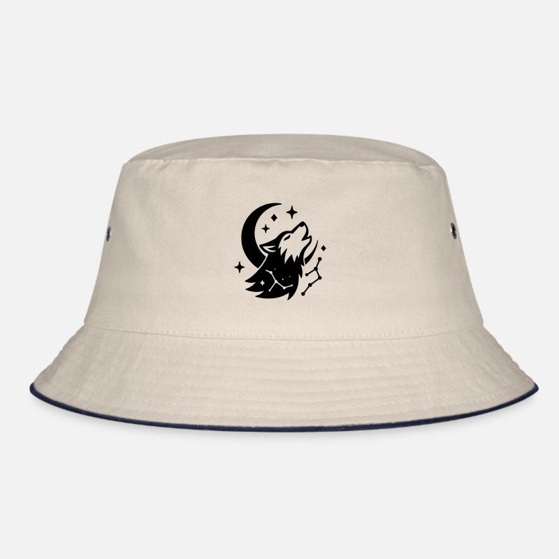 Mondwolf mit Sternbild Bucket Hat