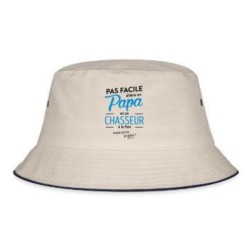Papa chasseur - Bob - blanc cassé/bleu marine - Devant